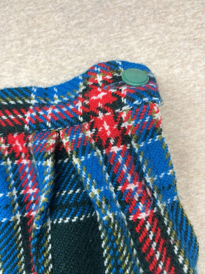 1960s Blue Plaid Wool Skirt