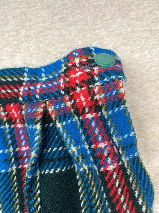 1960s Blue Plaid Wool Skirt