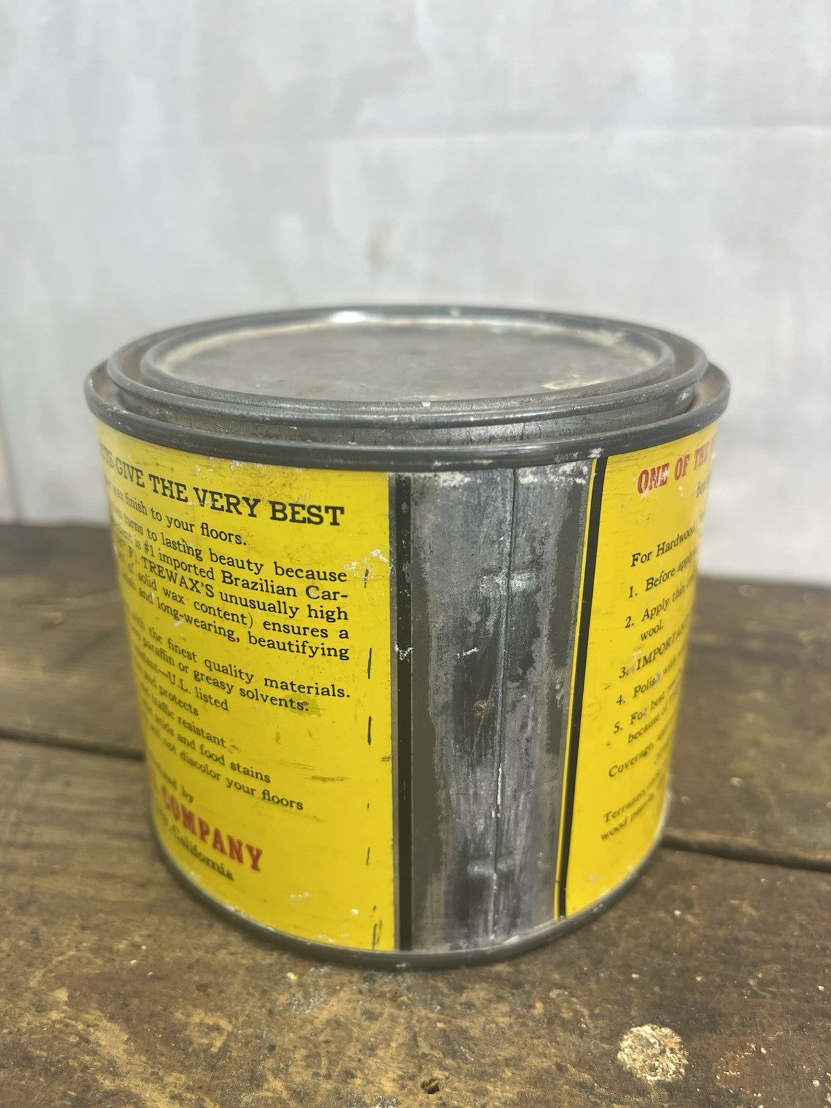 Vintage Trewax Tin Mancave
