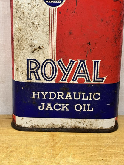Vintage Royal Hydraulic Jack Oil Tin #1091