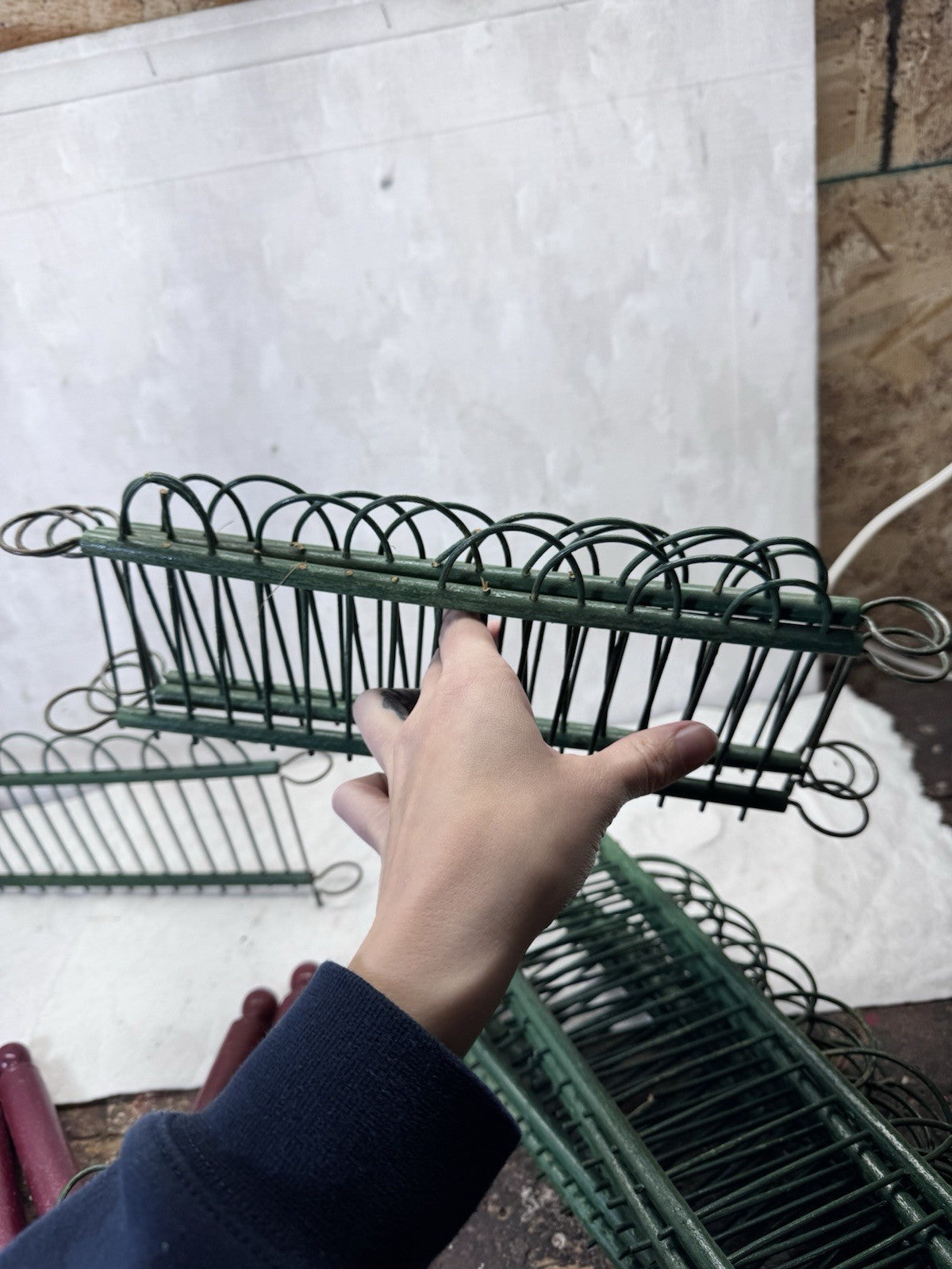 Vintage Christmas Holiday Miniature Feather tree Fence Set Vintage