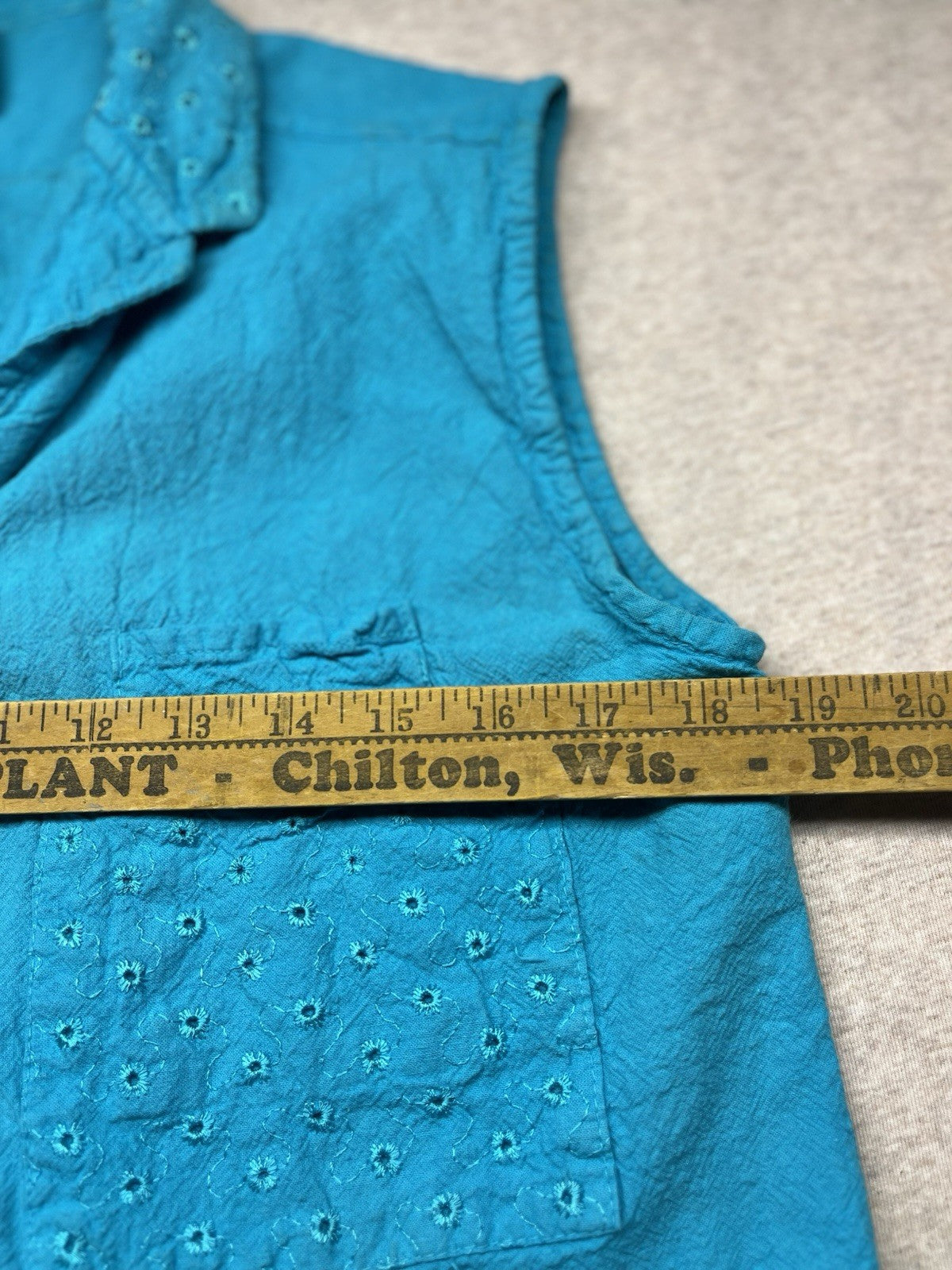 1980s Women’s Blue Cotton Sleeveless Shirt 
