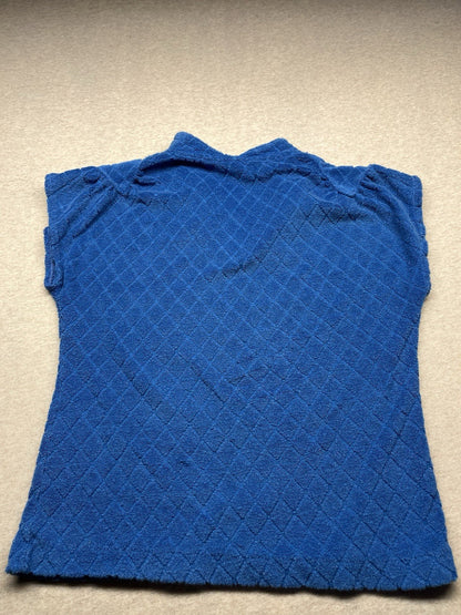 1970s Women’s Blue Terry Cloth Knit Top