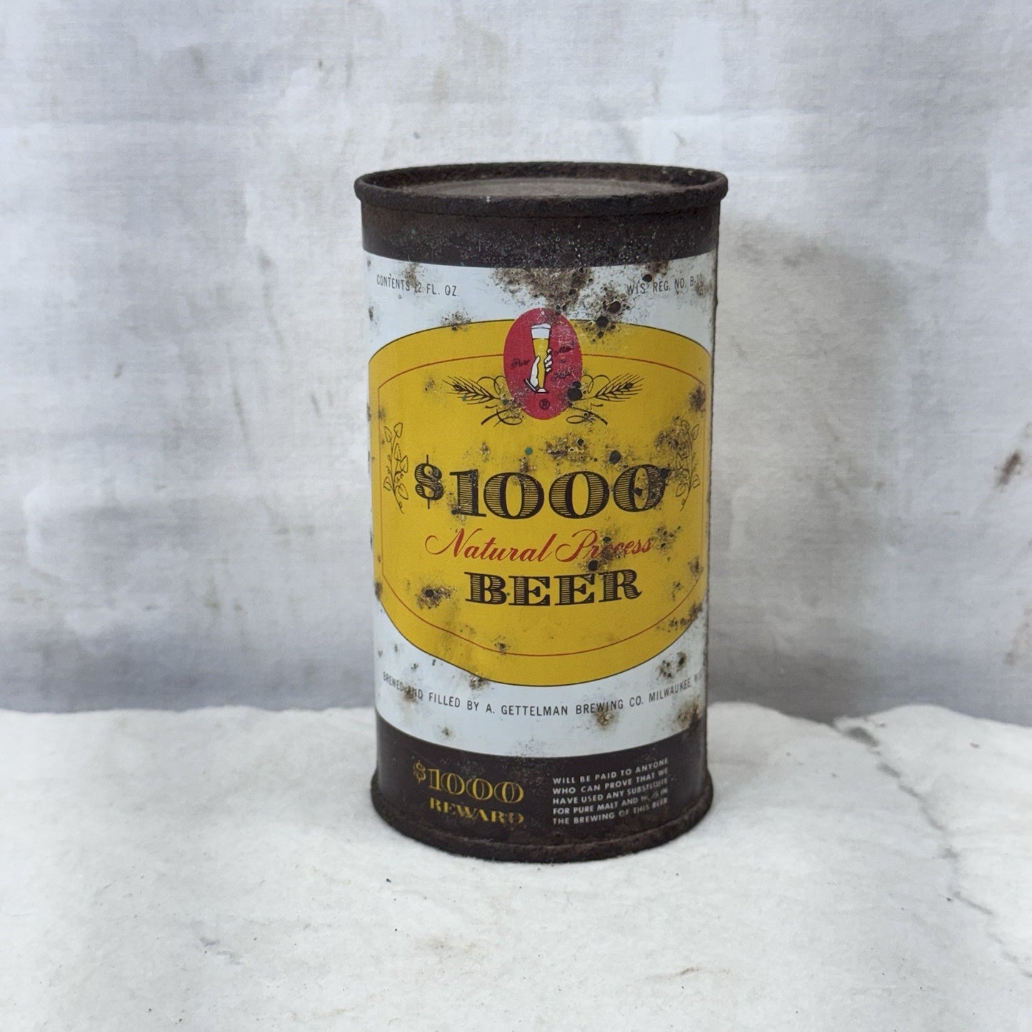 1000 Natural Process Beer Can Empty Vintage Rustic