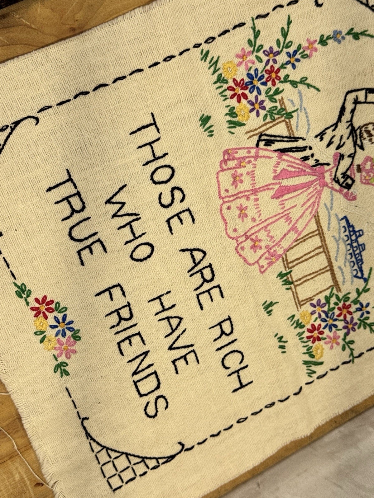 antique cross stitch Sampler #1169