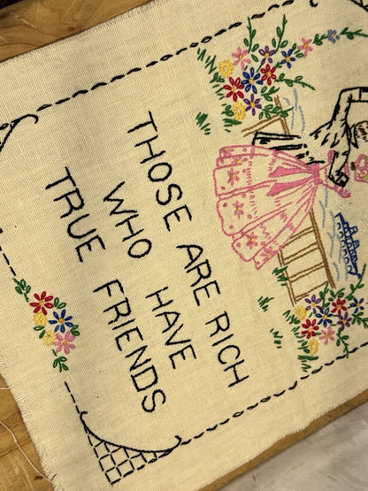 antique cross stitch Sampler #1169