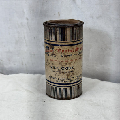 Dental Standard Tin Can Paper Label Vintage Dentistry