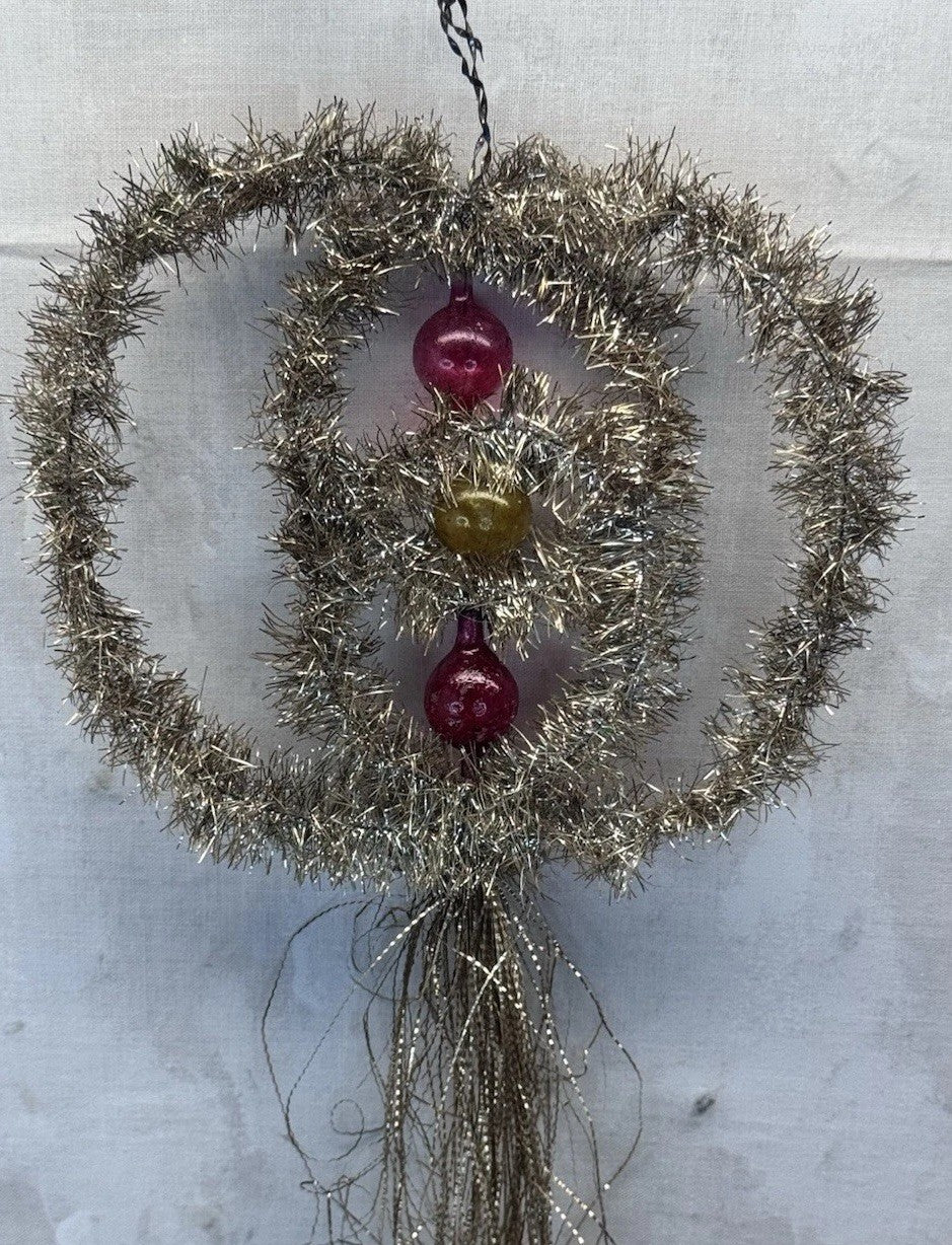 Victorian Christmas Ornament Fringe Gold Antique  #1306