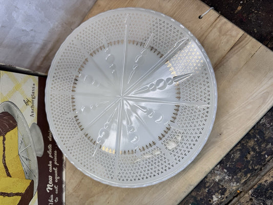Ivory White Cake Plate Vtg W/box #S-1511