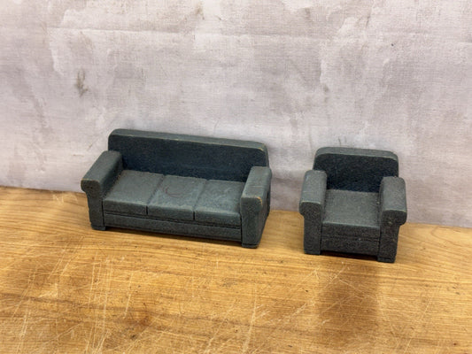 Miniature Doll House Couch And Chair Strombecker Vtg #1397