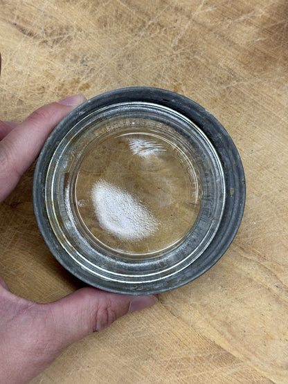 Wide Mouth Mason Jar Rings With Glass Toppers 3 Antique #1524