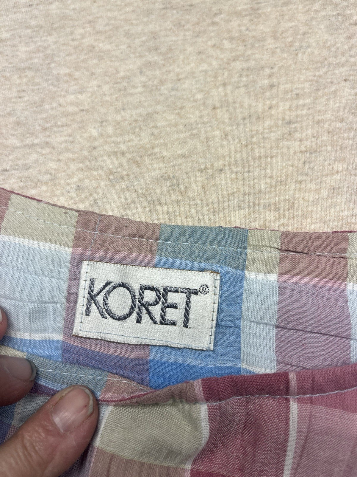 1980s Women’s Pink And Blue Cotton Sleeveless Top