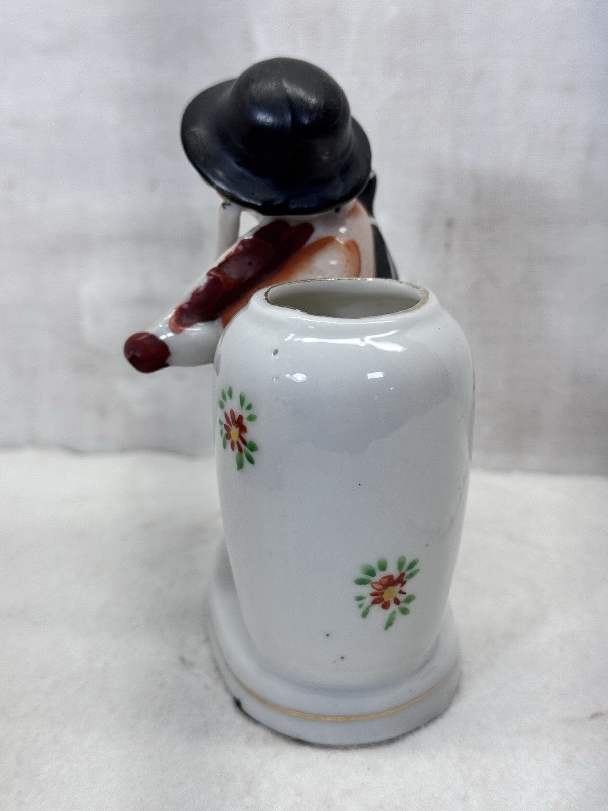 Small Planter Boy Figurine Violin Occupied Japan