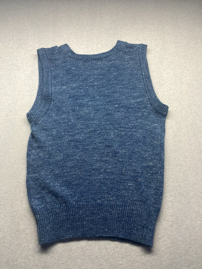 1980s Men’s Blue Diamond Pattern Knit Vest