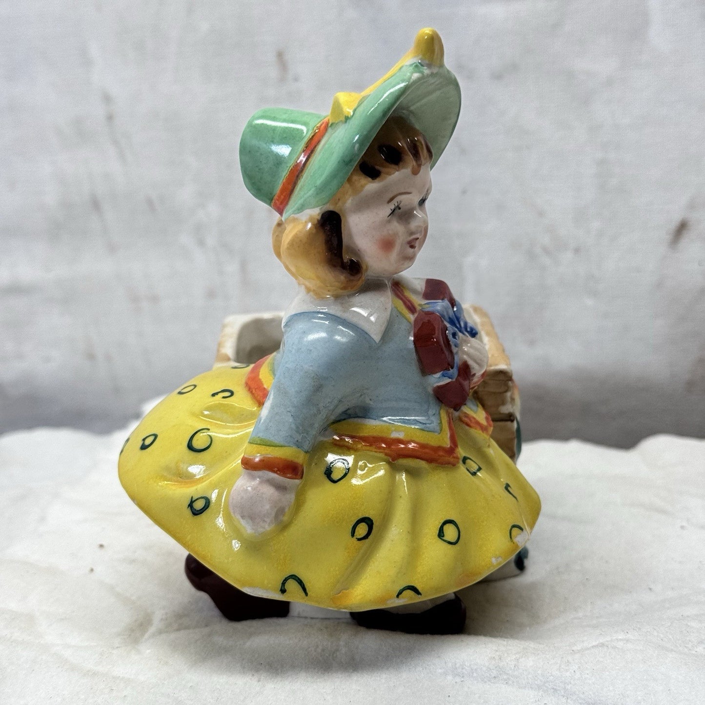 Girl Figurine Planter Vase Vintage Occupied Japan