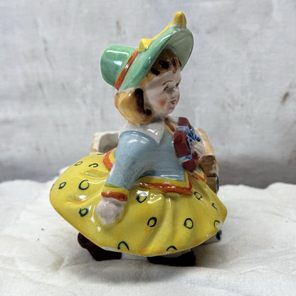 Girl Figurine Planter Vase Vintage Occupied Japan