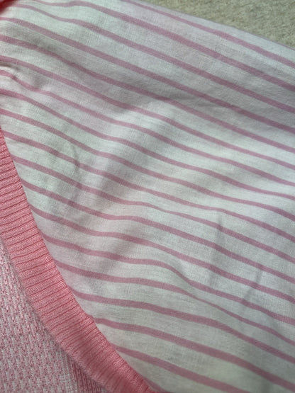 1970-80s Women’s Pink Striped S Sleeve Knit Top