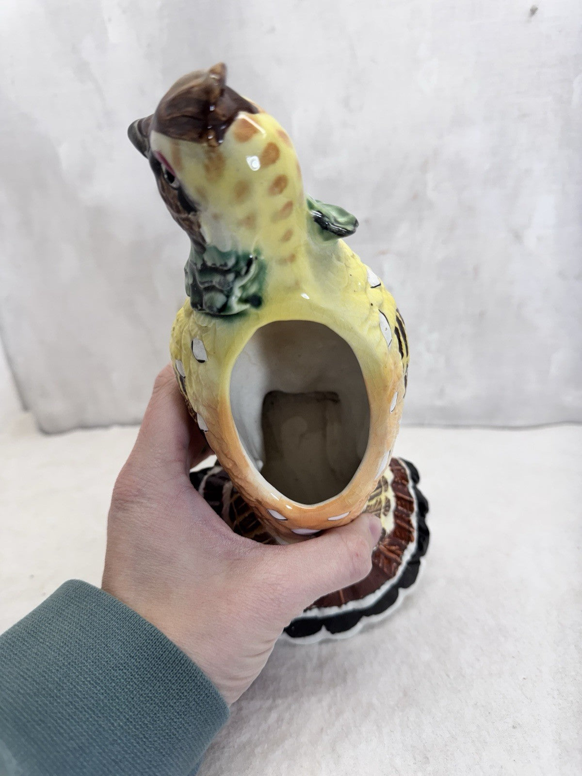 Vintage Ceramic Bird Grouse Planter 