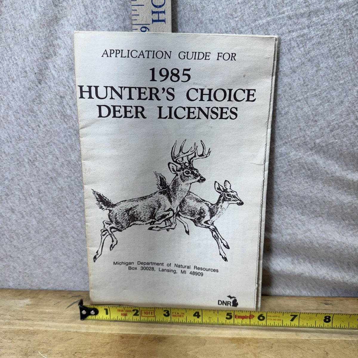 1985 Hunters Choice Deer Licenses Michigan Vintage Paper Book