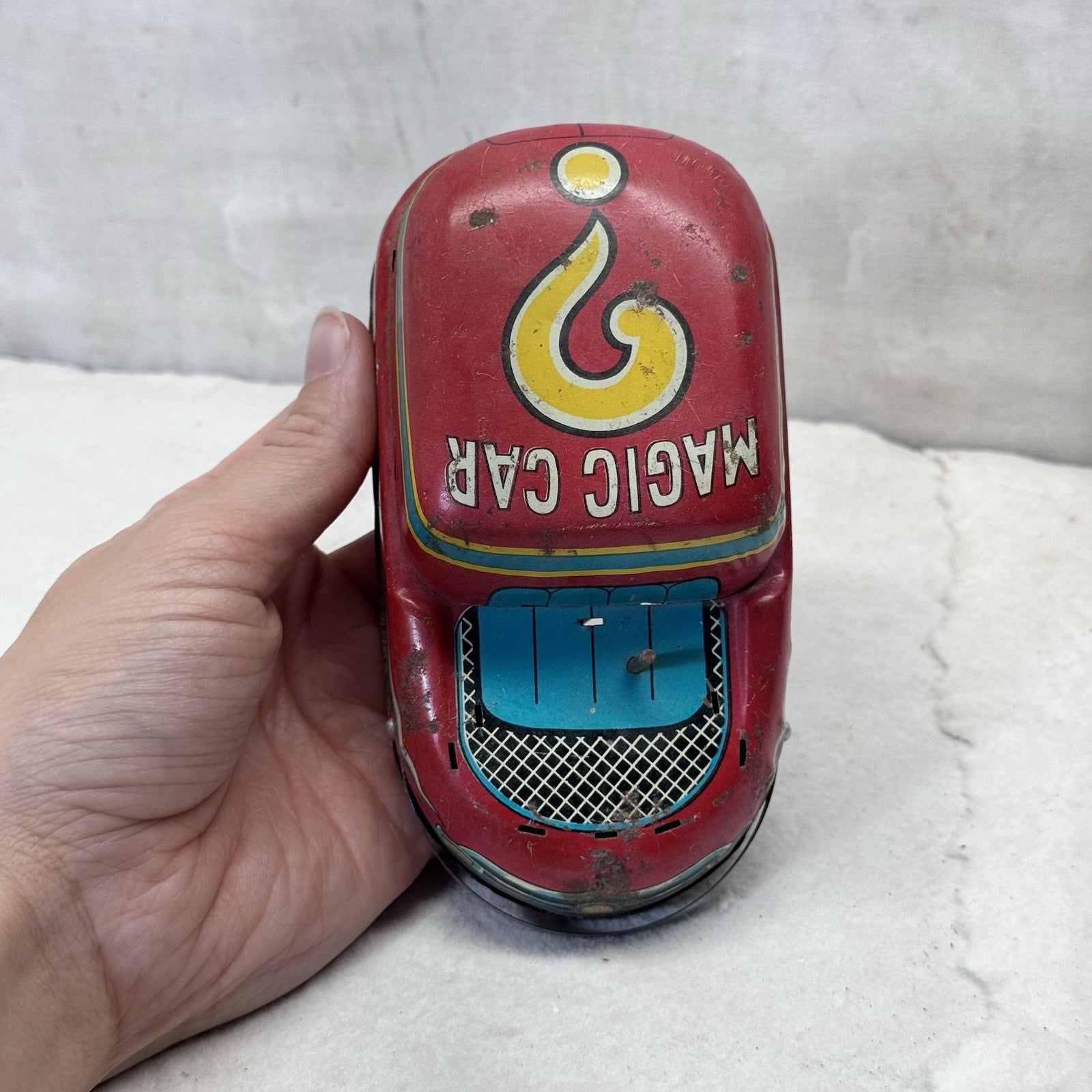 Tin Litho Magic Car No. 2 Vintage Toy Car For Parts Japan