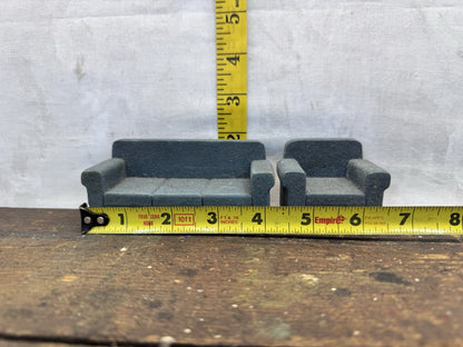 Miniature Doll House Couch And Chair Strombecker Vtg #1397