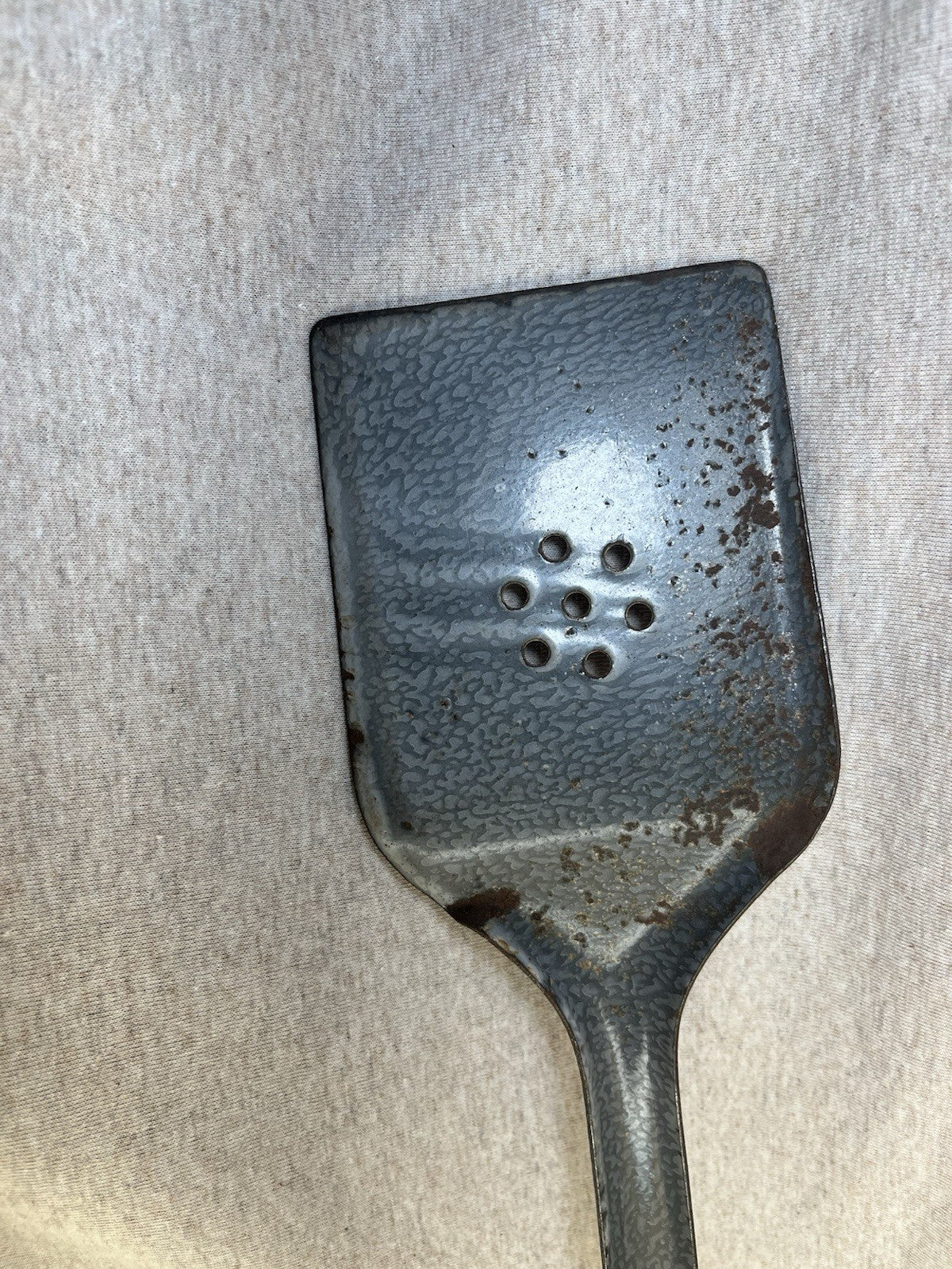 Enamel Grey Spatula Antique