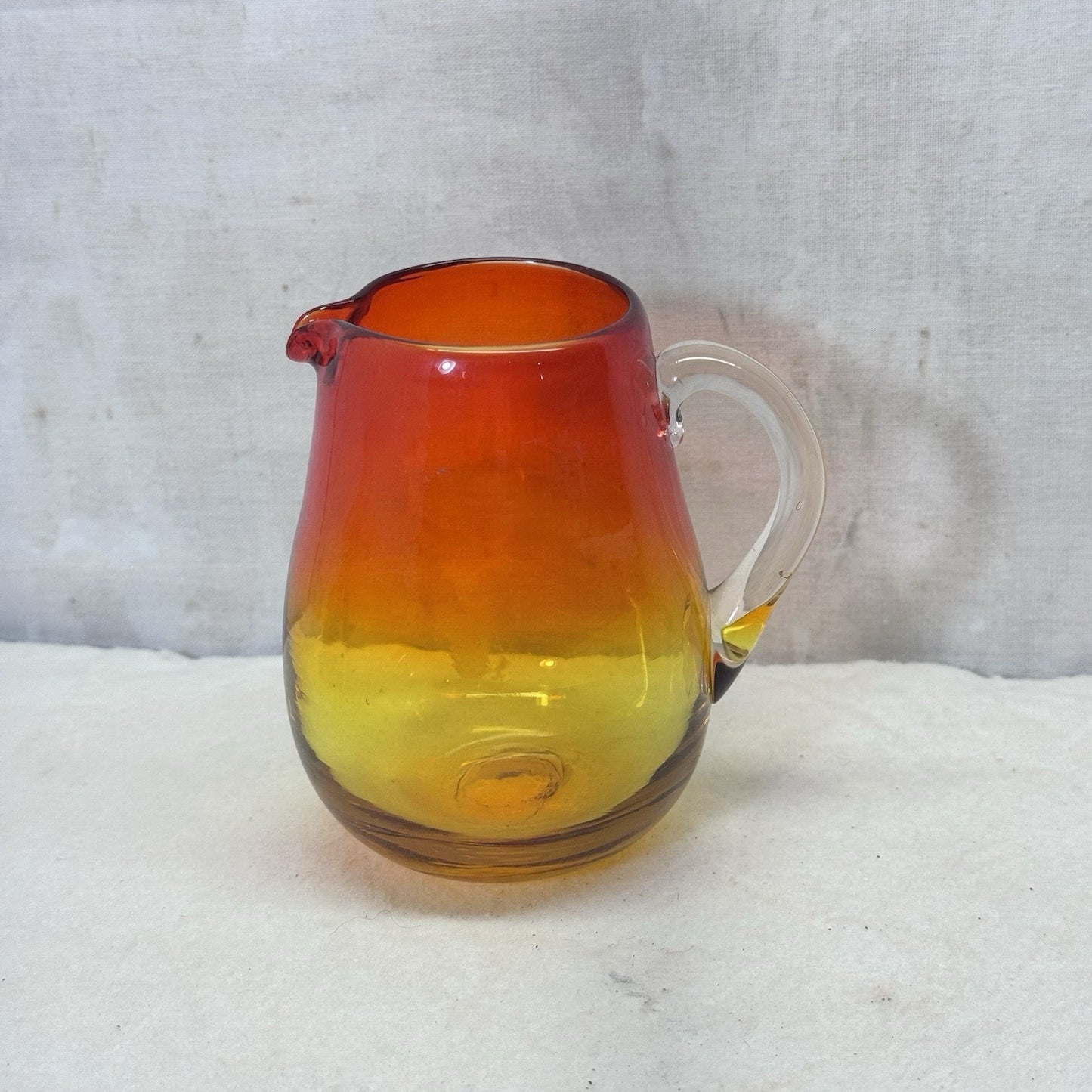 Amberina Glass Creamer Small Pitcher Vintage 