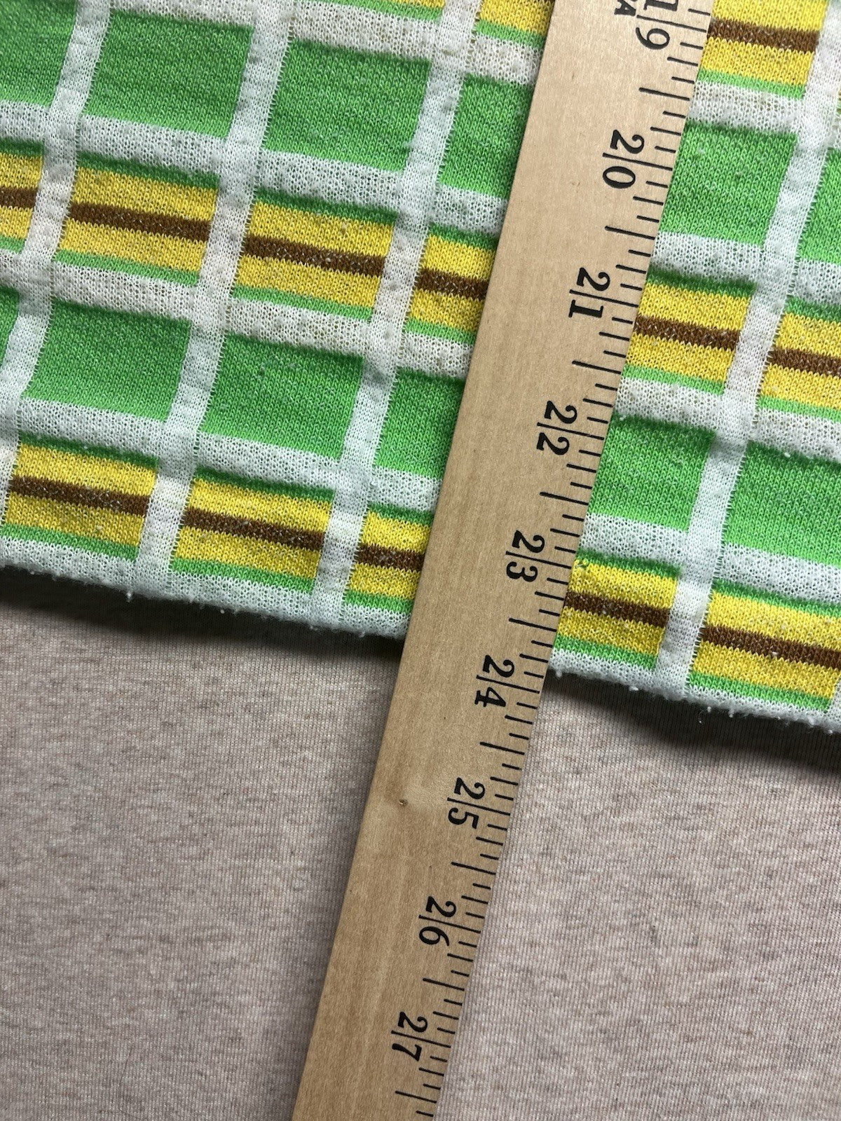 1970s Women’s Green & Yellow Terry Cloth S Sleeve Top