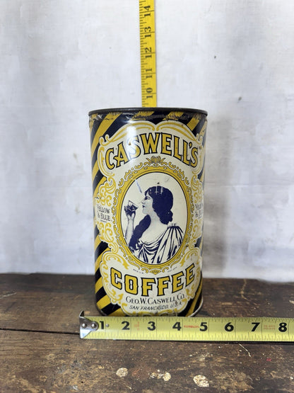Caswells Coffee Tin Empty 1920s  #S-1868