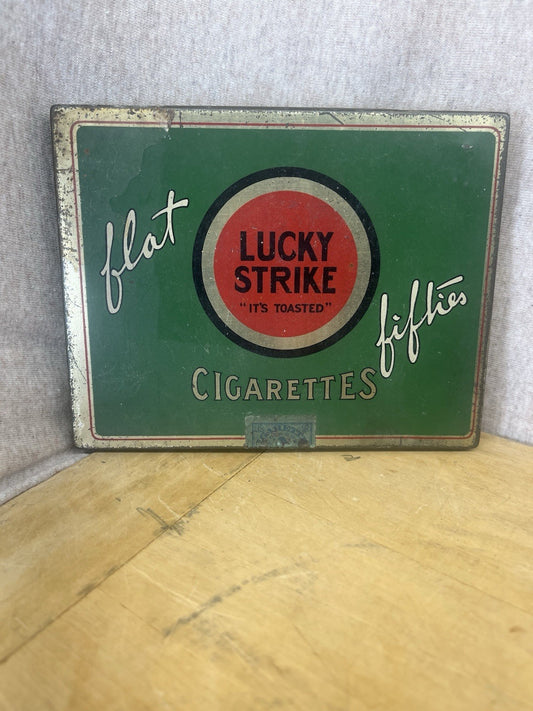 Lucky Strike EMPTY Flat Fifties Cigarette Tin