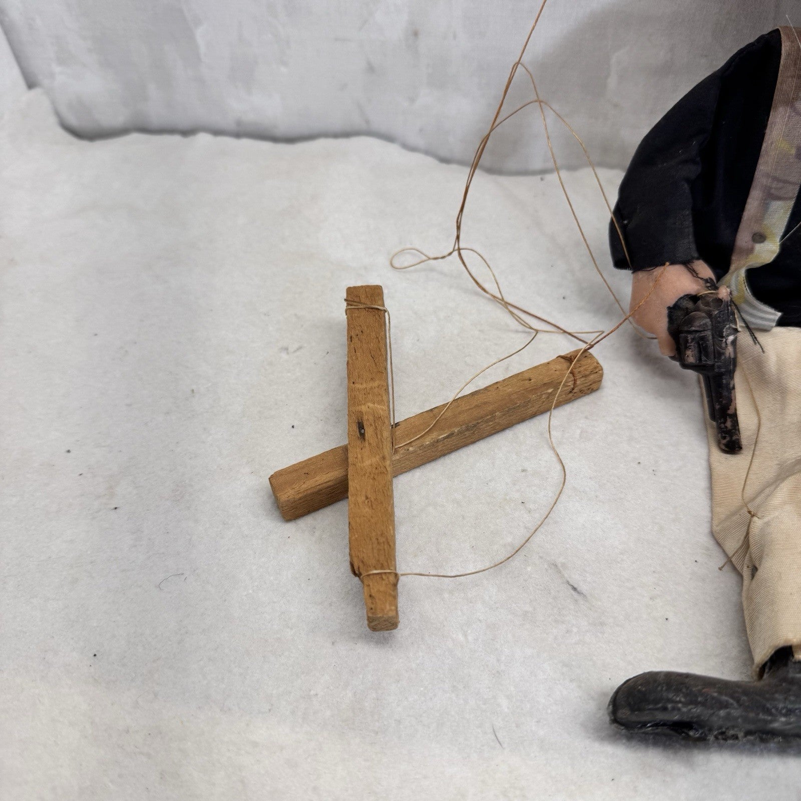 Mexican Folk Art String Puppet Marionette Bandito Gunslinger Man Vintage