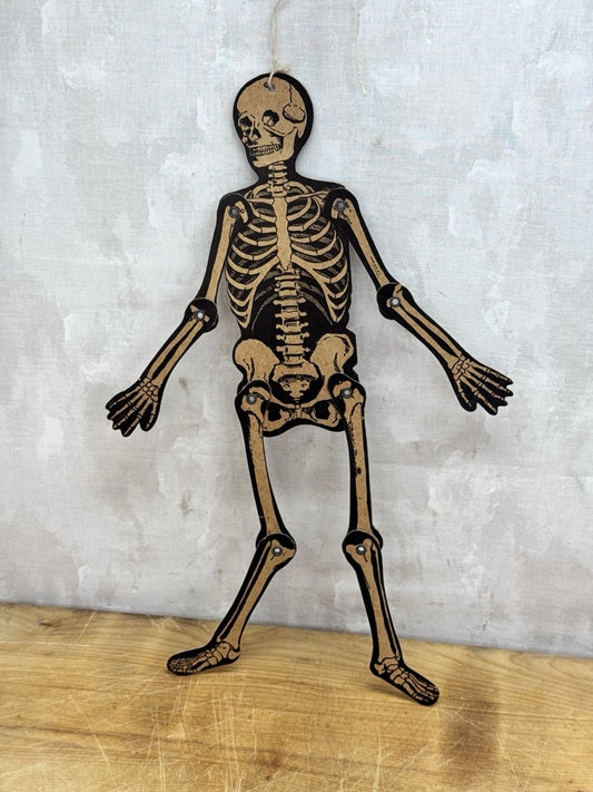 Vintage Cardboard Halloween Skeleton Decor 1950s? #1195