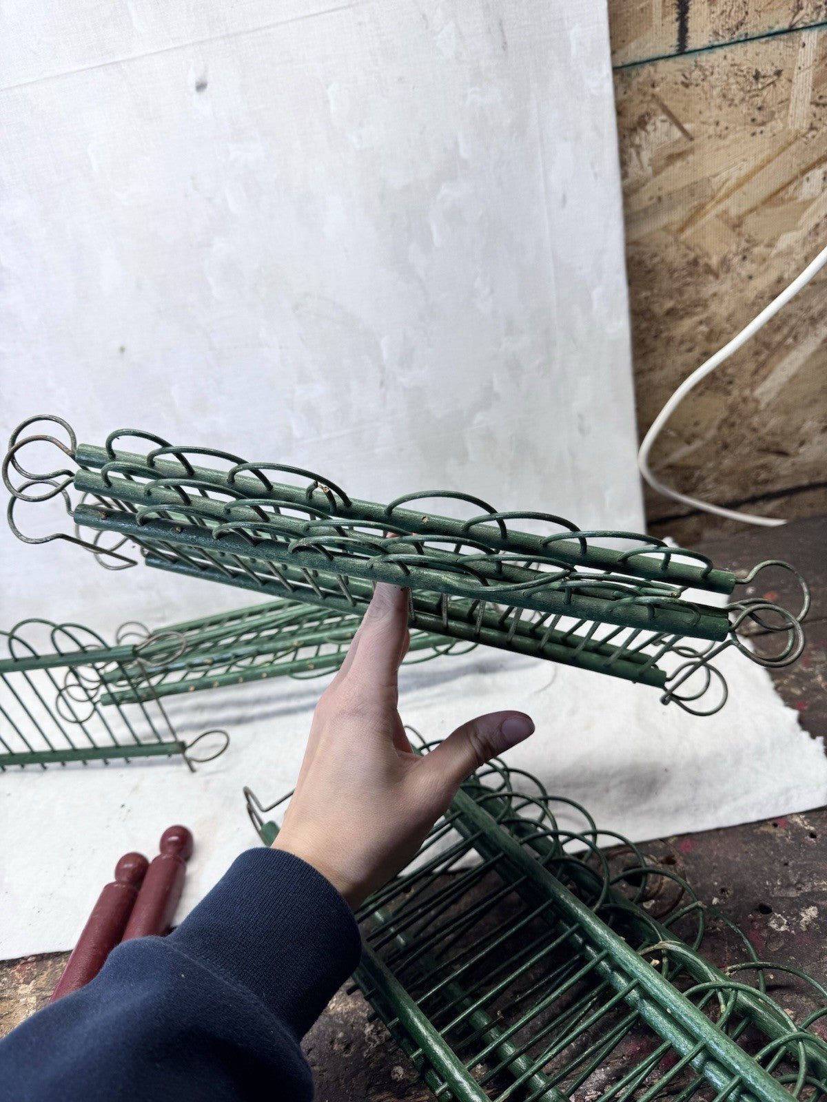 Vintage Christmas Holiday Miniature Feather tree Fence Set Vintage