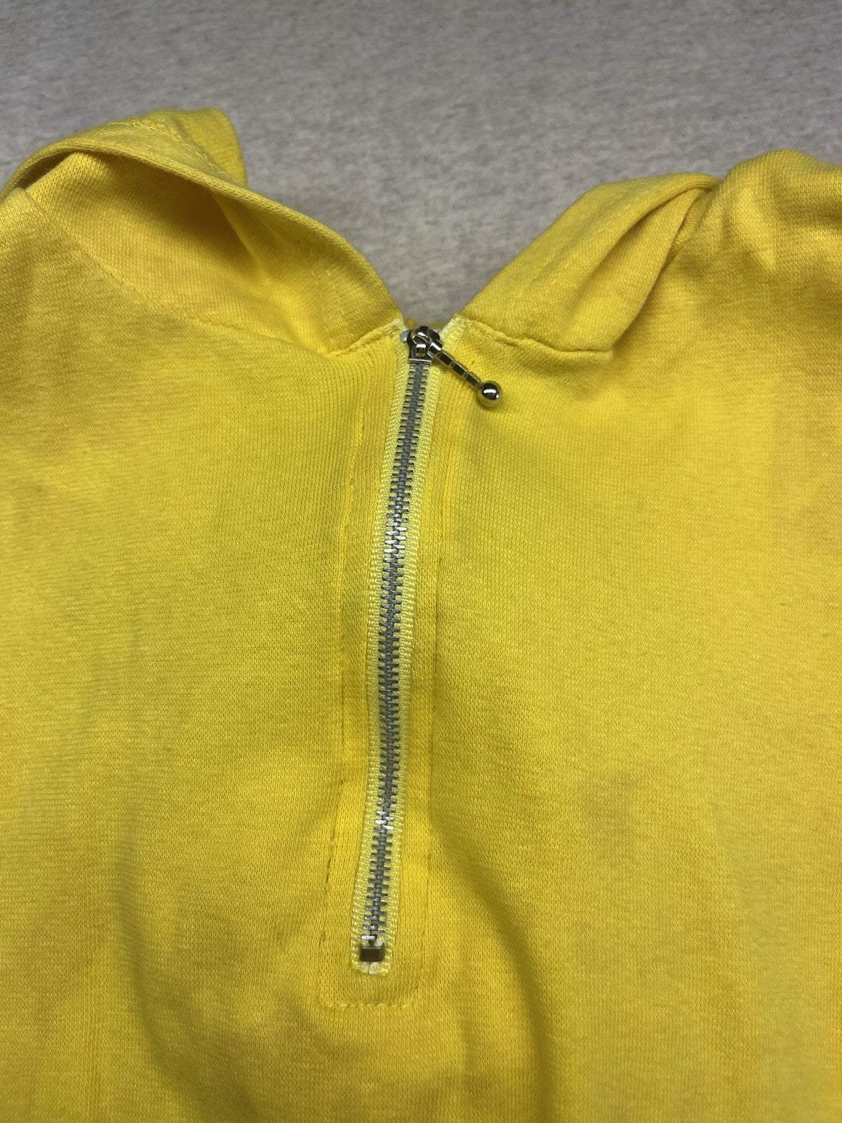 1990s Women’s Yellow Sleeveless W/hood Knit Body Suit 