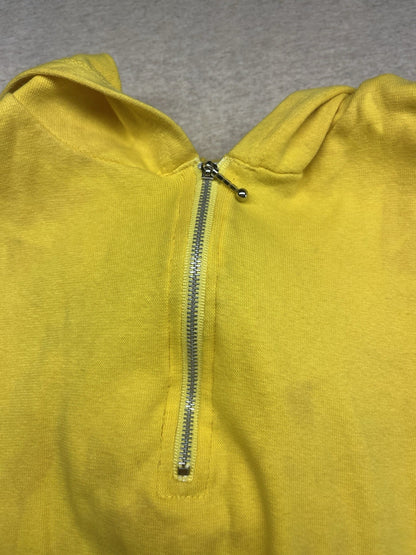 1990s Women’s Yellow Sleeveless W/hood Knit Body Suit 