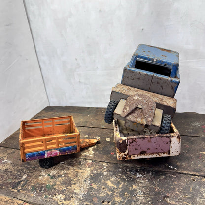 Junkyard  Vintage Metal Toy Trucks Parts Trailer