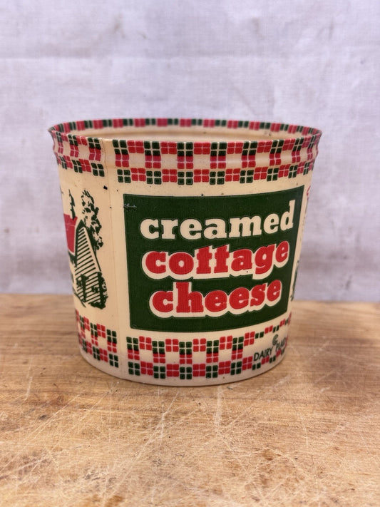 Creamed Cottage Cheese Container Empty Vtg Christmas Decor #1378