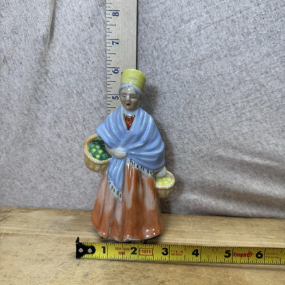 Lady Figurine With Baskets Occupied Japan Vintage