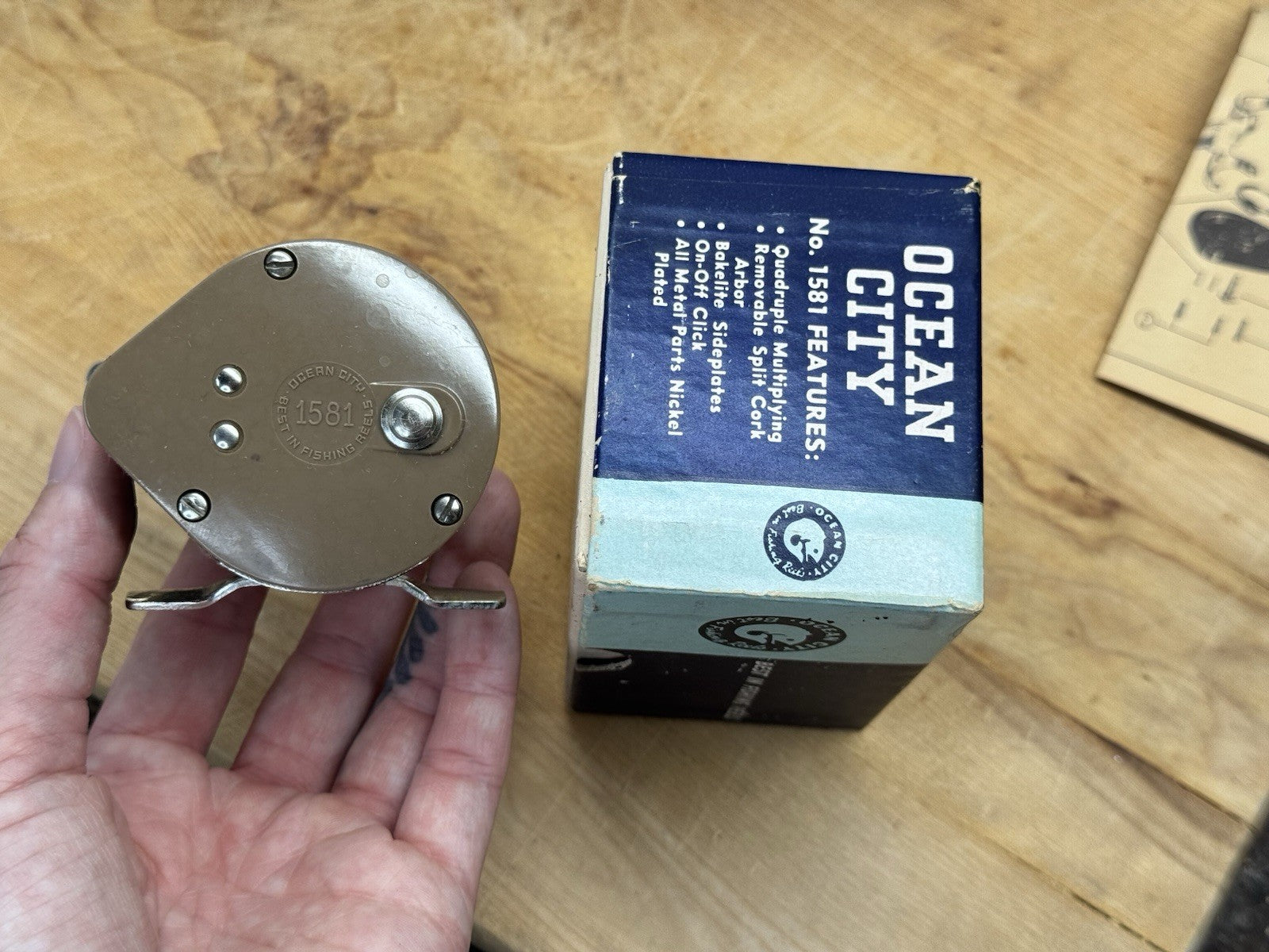 Ocean City Vtg Fishing Reel With Box #1238
