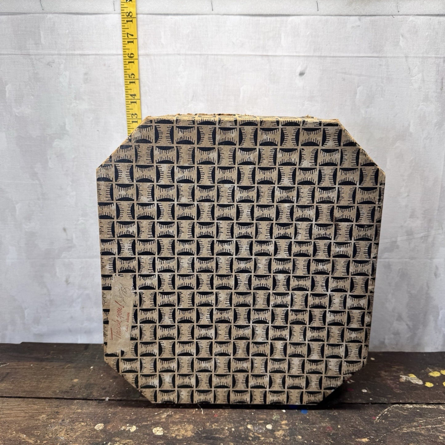Vintage Heavy Cardboard Hat Box Container 