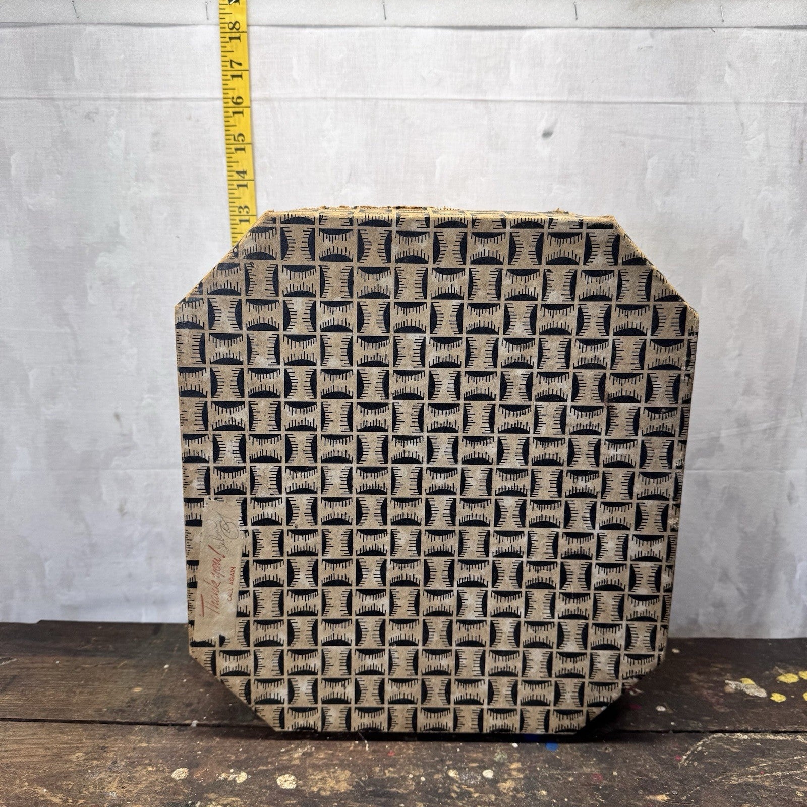Vintage Heavy Cardboard Hat Box Container 