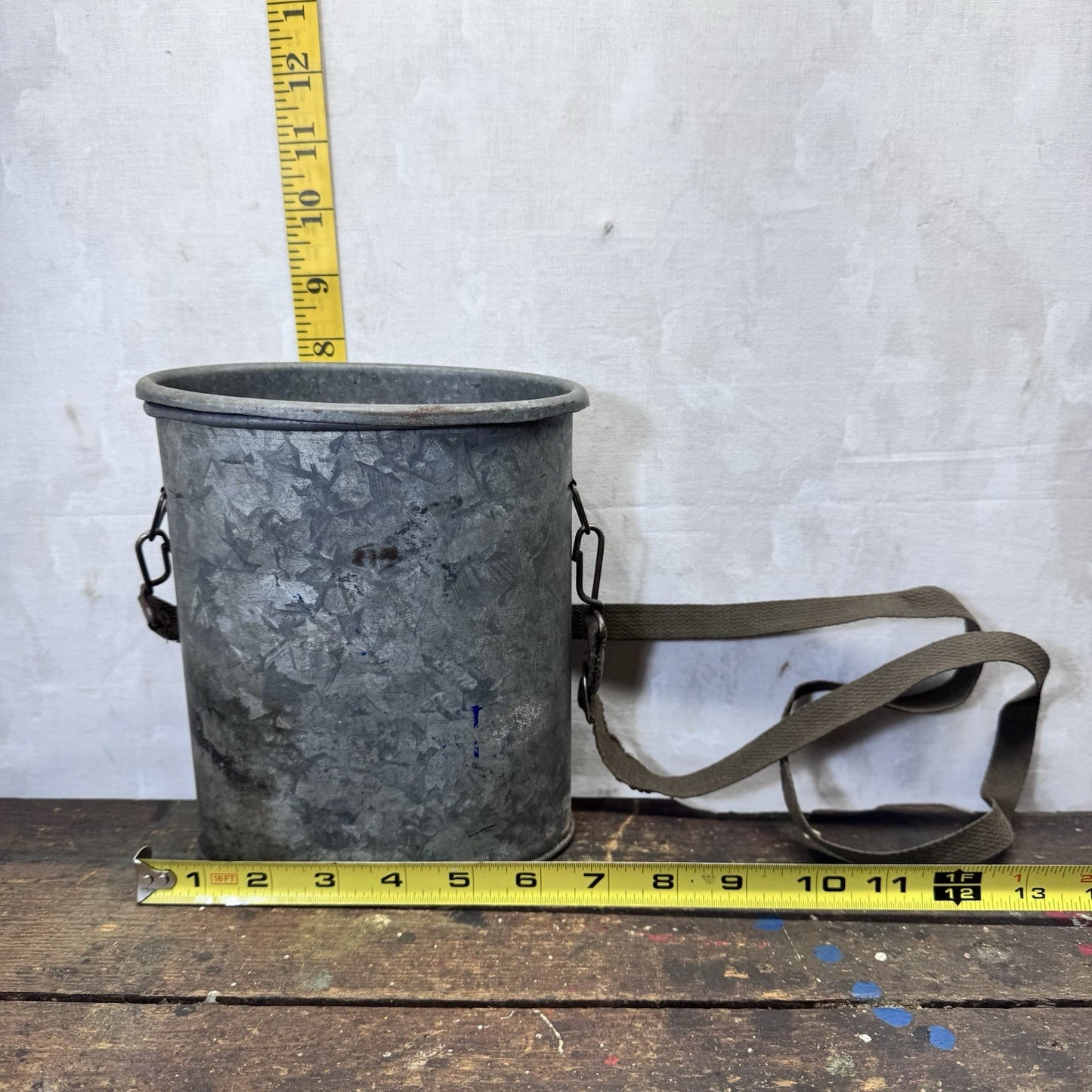 Vintage Small Strap Minnow Bucket Metal