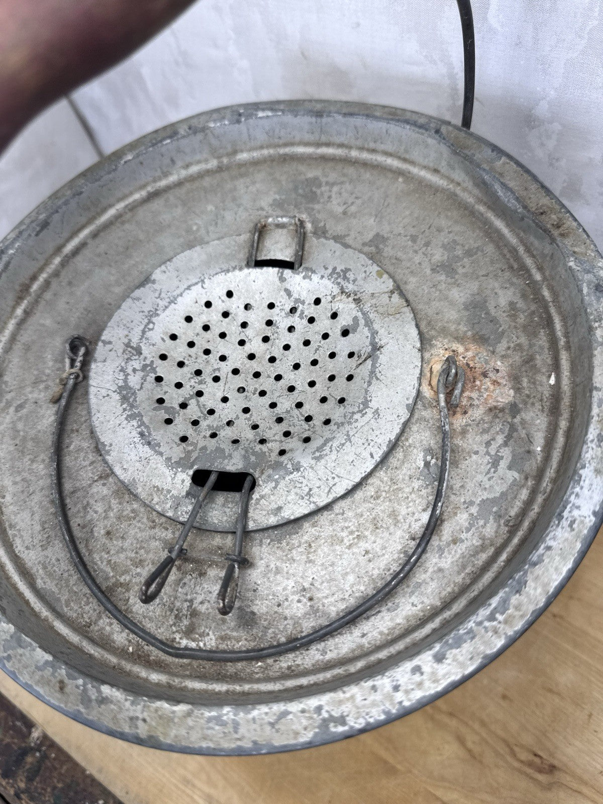 Metal Minnow Fishing Bucket Vintage #1231