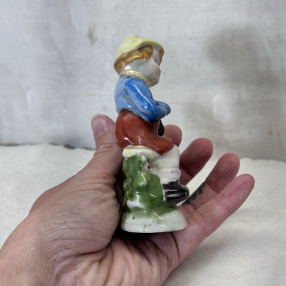 Occupied Japan Figurine Musician Boy Vintage
