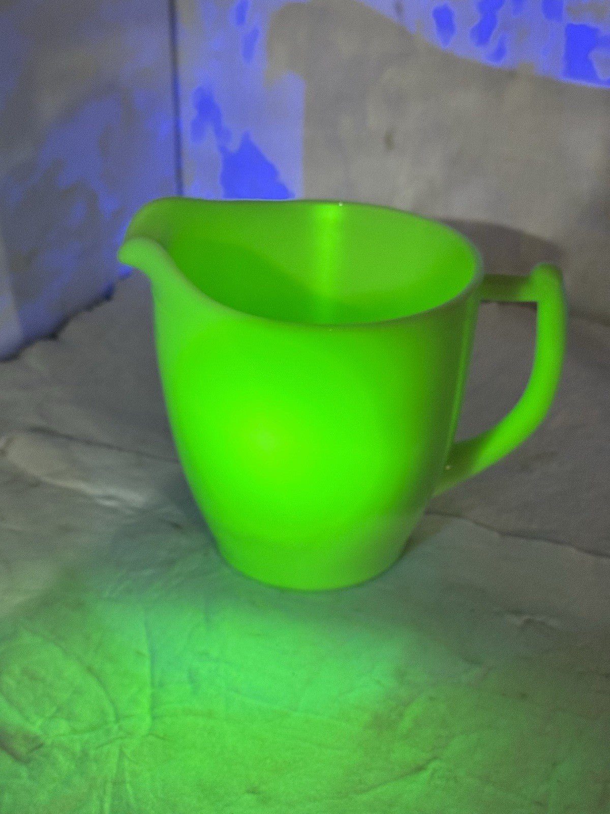 Jeannette Jadite Pitcher Flower Pattern Vintage Glows