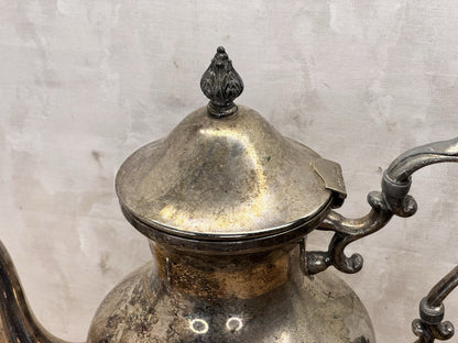 Silver Plated Heavy Ornate Coffee Pot Vtg #1317