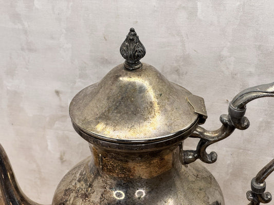 Silver Plated Heavy Ornate Coffee Pot Vtg #1317