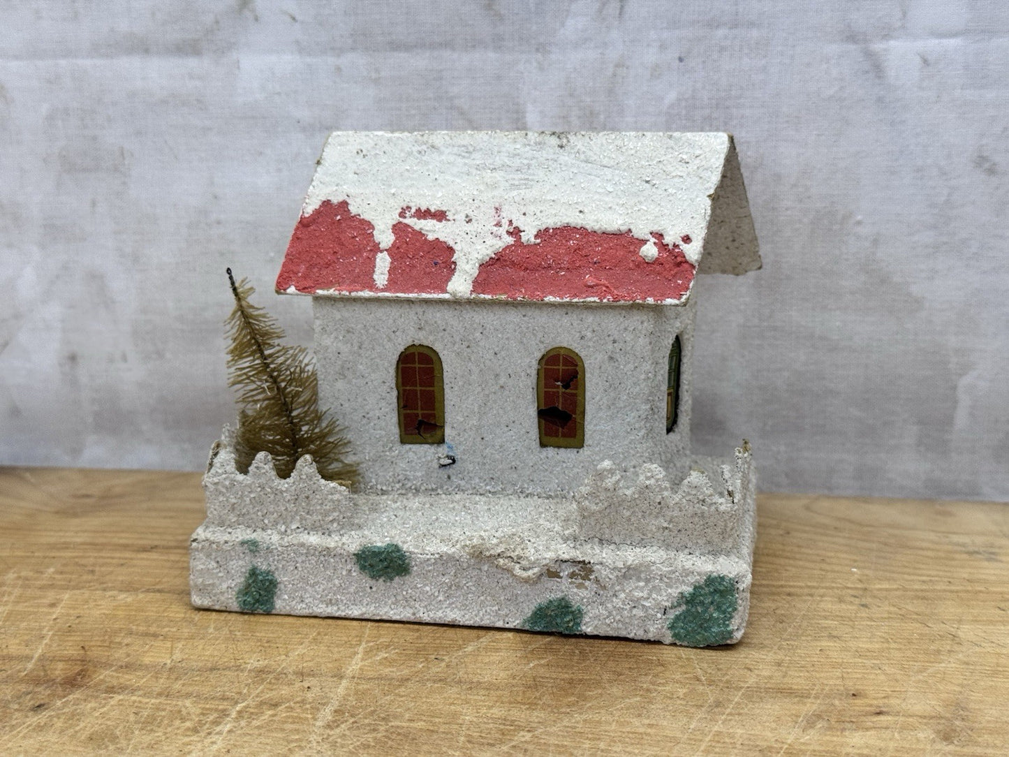 Small Putz House Christmas Antique Japan #1369