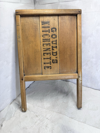 Goulds Kitchenette Wooden Washboard Vintage REPAIRED