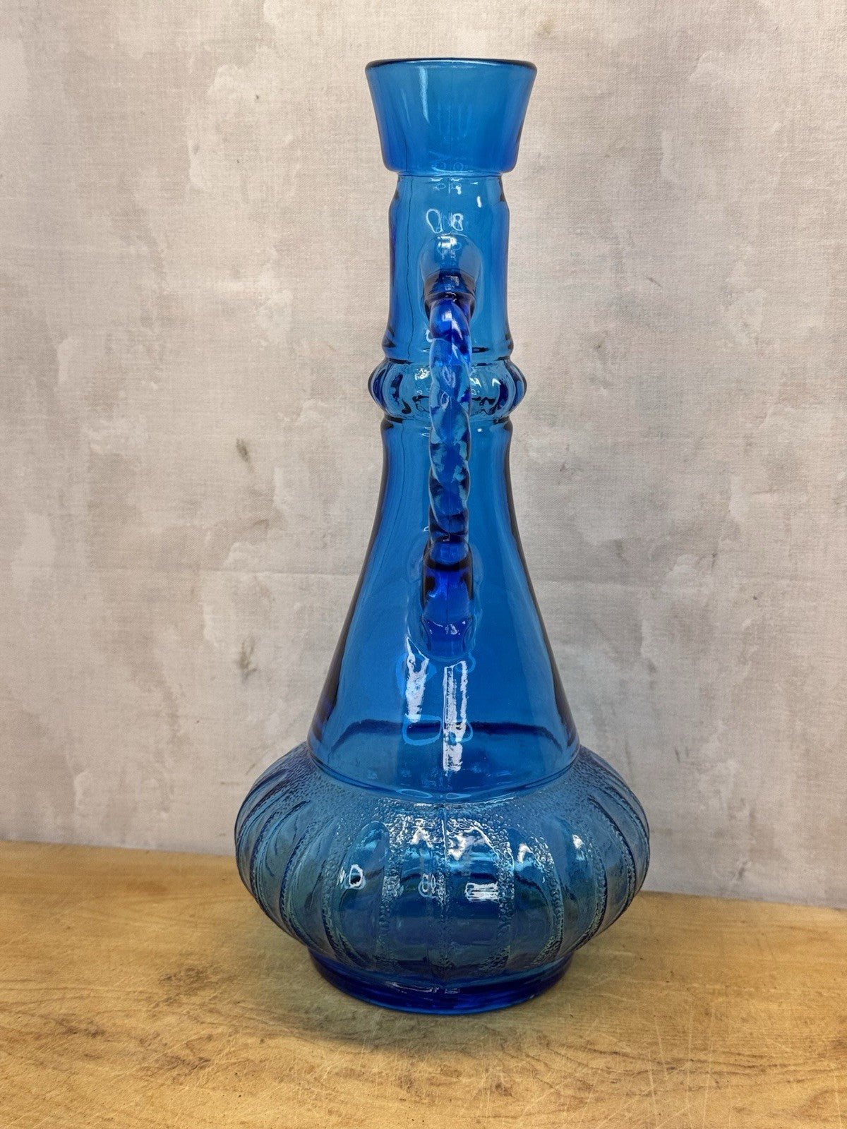 Vintage Blue Empty Liquor Bottle #1105
